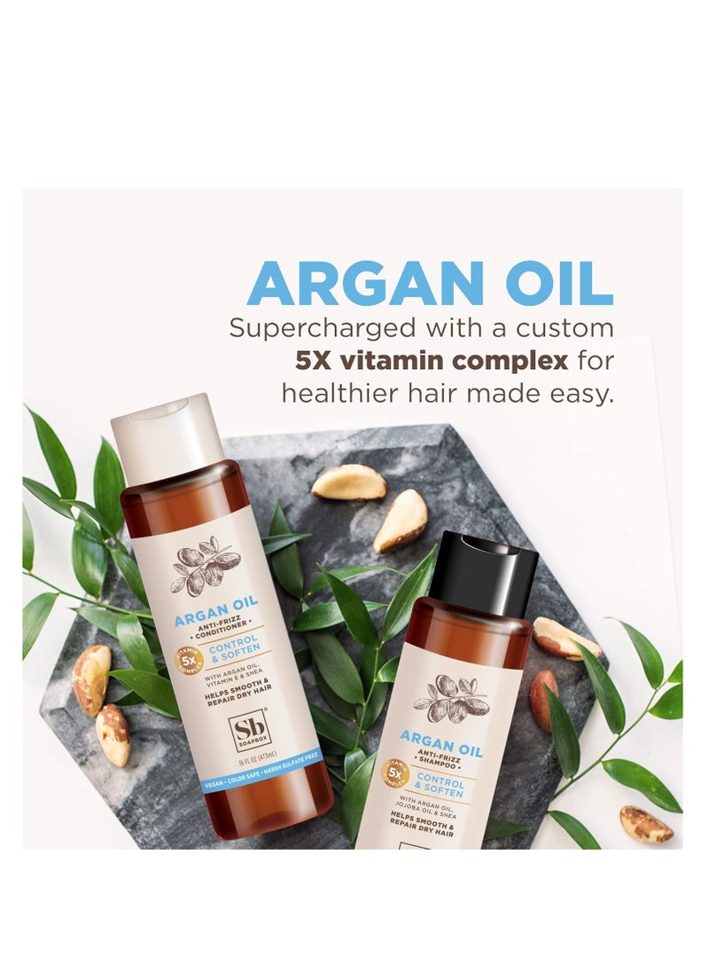Soapbox Shampoo, Vegan & Cruelty Free Hydrating Shampoo with Argan Oil with Shea Butter, Color Safe, Paraben and Sulfate Free All Natural Hair Cleanser, 16oz (Pack of 3)