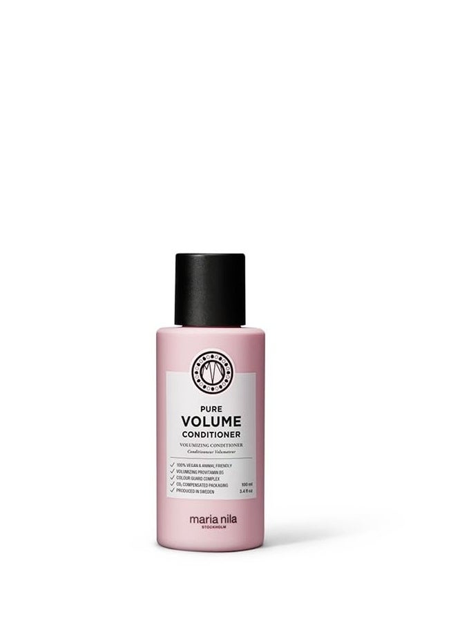 Maria Nila Pure Volume, Conditioner 3.4 Fl Oz, Vitamin B5 Gives Volume to Thin & Fine Hair, 100% Vegan & Sulfate/Paraben free