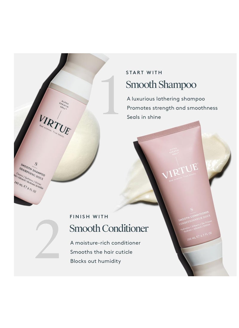 VIRTUE Smooth Sulfate Free Shampoo for Frizz Control for Curly Hair, Safe for All Hair Types, Color Safe
