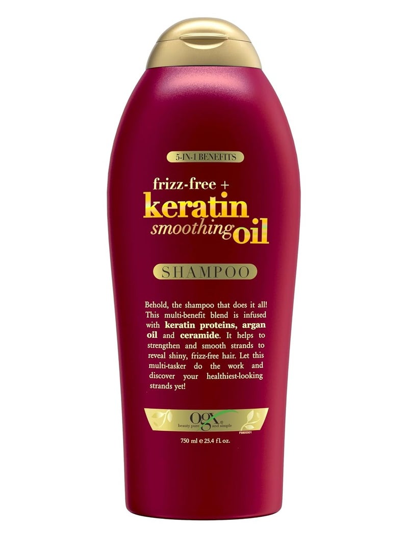 OGX Frizz-Free + Keratin Smoothing Oil Shampoo, 25.4 fl oz