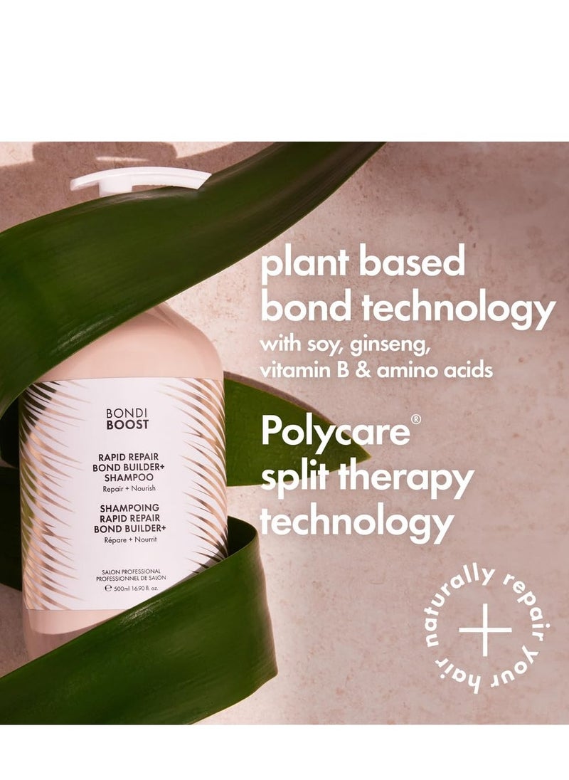 BONDIBOOST Rapid Repair Bond Builder + Shampoo for Damaged Hair [10.14 fl oz], Strengthening Formula for Restoring + Rebuilding Hair, Deep Conditioning + Nourishing Treatment for Healthier Results