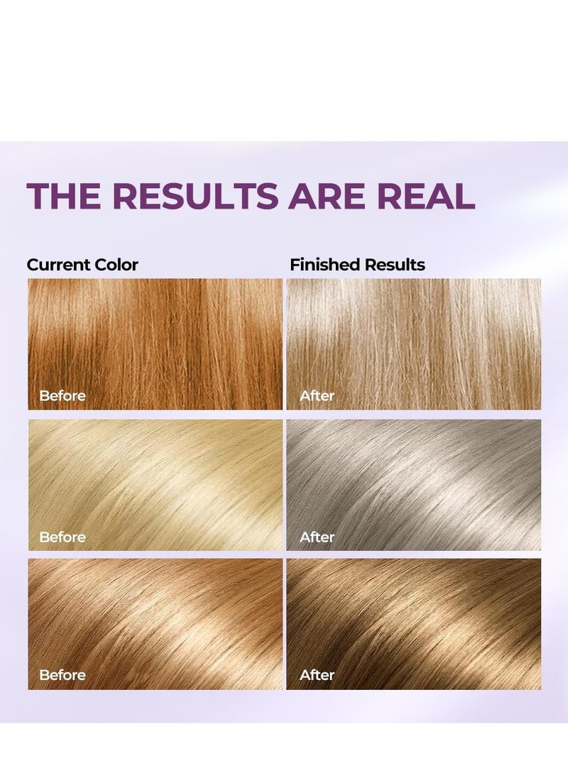 Karseell maca power Purple Hair Mask and Purple Shampoo Set, Neutralizes Brass & Yellow Tones for Blonde, Gray, Silver Color Treated Hair, 2 x 16.9floz