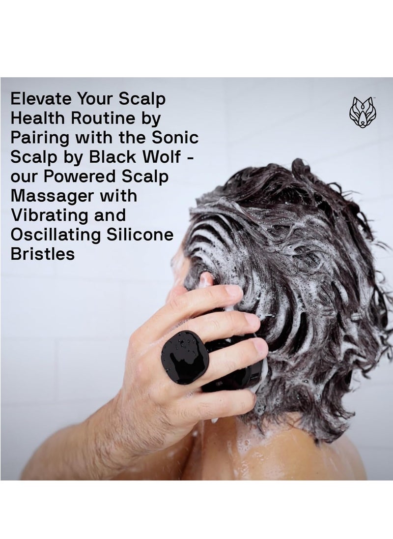 Black Wolf Everyday Men’s Shampoo - 2-Pack (12 Fl Oz) - Charcoal Powder Cleanses Scalp and Fights Dirty & Greasy Hair - Thick & Rich Lather Daily Shampoo - For All Hair Types