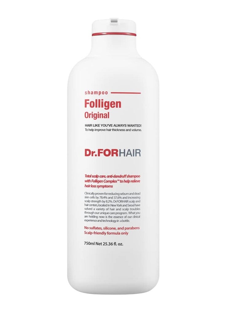 [Dr.FORHAIR] Folligen Shampoo (750 ml/25.36 fl.oz) [Paraben FREE, Silicone FREE, Sulfate FREE]