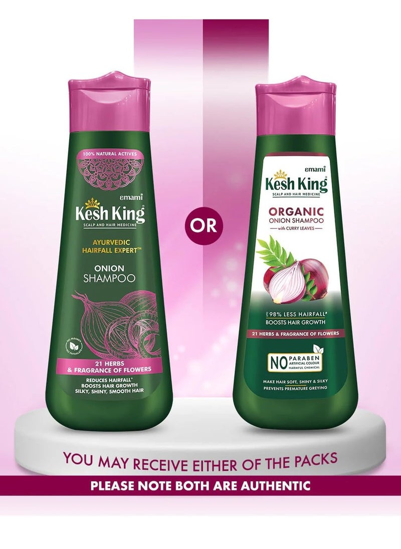 Organic Onion Shampoo | Controls Hairfall with Curry Leaves | Increase Hair Growth | Damage Repair | Provides Soft & Shiny Hair | 10.14 Fl Oz (Pack of 1)
