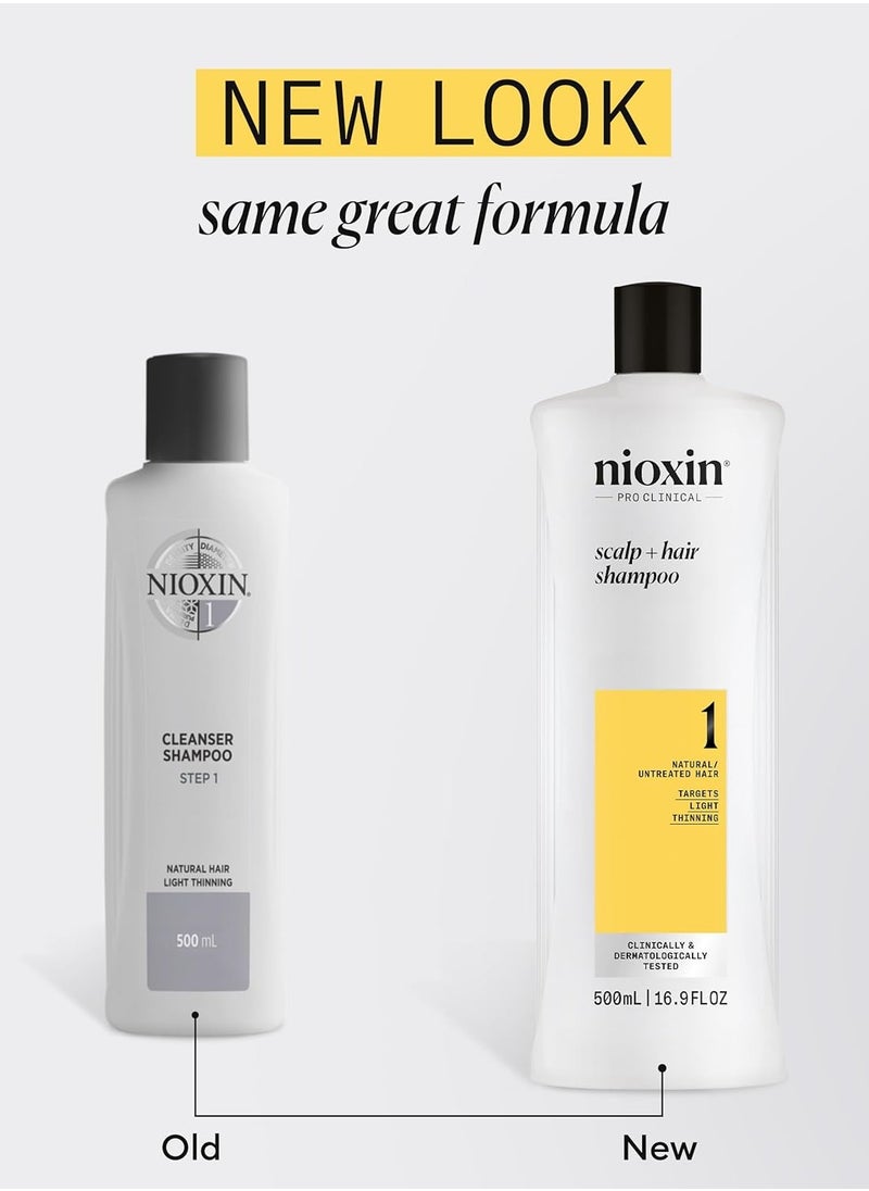 Nioxin System 1 Scalp + Hair Thickening Shampoo | For Natural Hair with Light Thinning | Strengthen Against Breakage with Niacinamide & Biotin