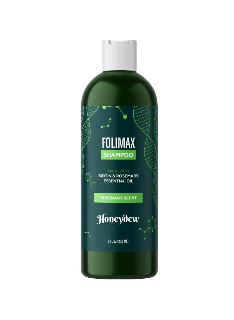 Folimax Biotin Shampoo for Thinning Hair - Thickening Shampoo with Biotin Zinc and Rosemary Oil for Hair Growth - Vegan Sulfate and Paraben Free Volumizing Shampoo for Fine Hair (Rosemary Scent)