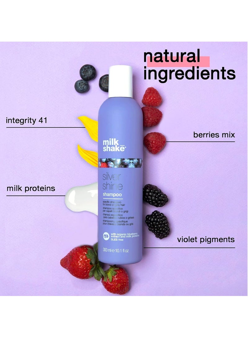 milk_shake Silver Shine Light Purple Shampoo for Blonde Hair - Blonde Toner for Brassy Hair