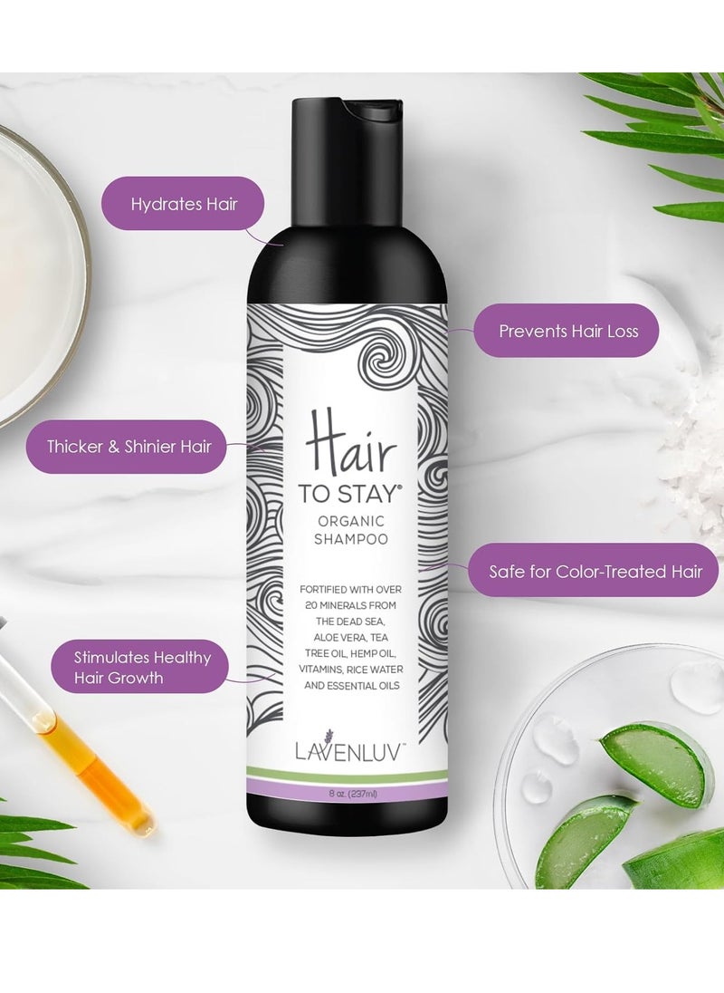 Growth Shampoo 8oz - Thinning - Shampoo Hair Loss Keratin Rice Water Shampoo - Shampoo Loss Women - Men - SLS-Free Volumizing Shampoo