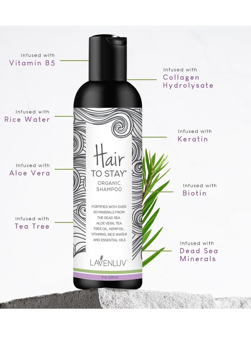 Growth Shampoo 8oz - Thinning - Shampoo Hair Loss Keratin Rice Water Shampoo - Shampoo Loss Women - Men - SLS-Free Volumizing Shampoo
