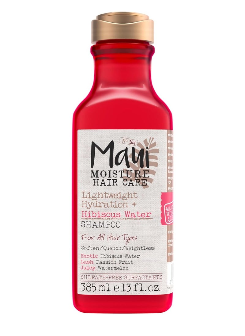 Maui Moisture Lightweight Hydration + Hibiscus Water Shampoo for Daily Moisture, No Sulfates, 13 fl oz