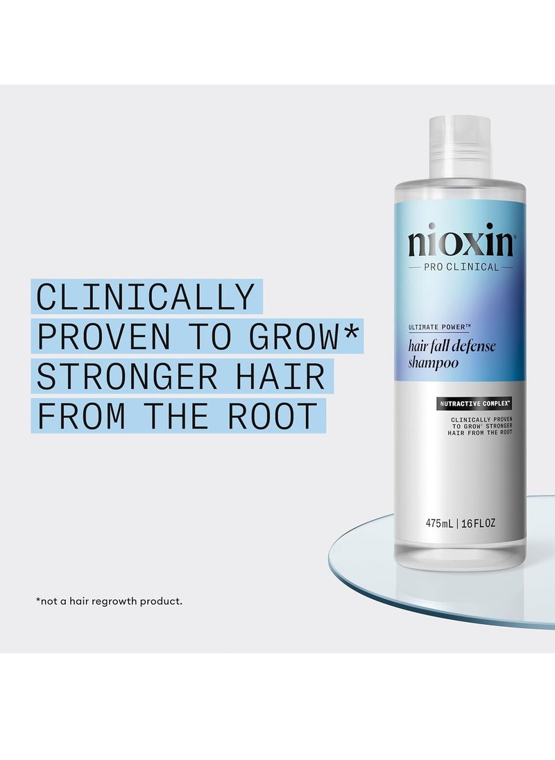 Nioxin Hair Fall Defense Shampoo | Activates Hair Follicles for Visibly Less Hair Loss | 16 Fl Oz + Nioxin Hair Fall Defense Intensive Daily Leave-In Hair Treatment | 2.3 Fl oz.