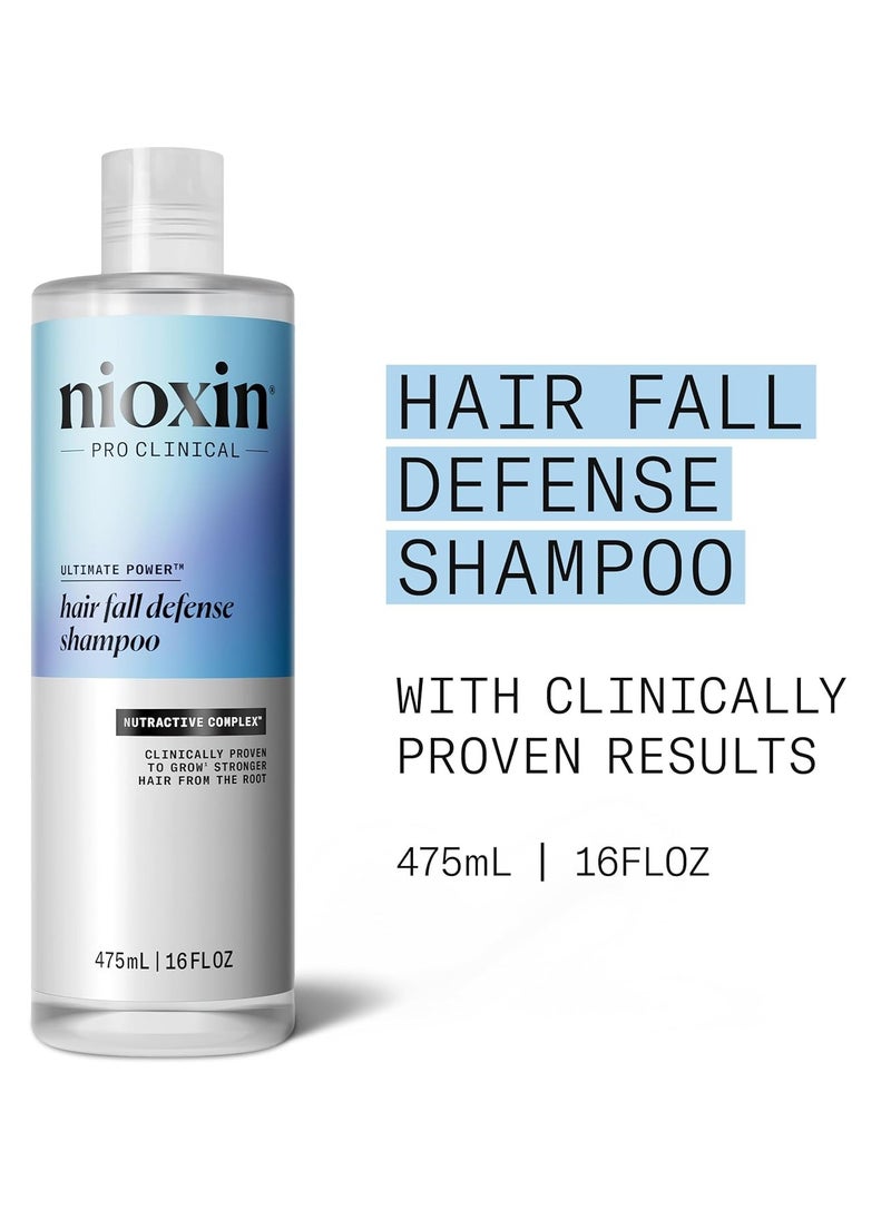 Nioxin Hair Fall Defense Shampoo | Activates Hair Follicles for Visibly Less Hair Loss | 16 Fl Oz + Nioxin Hair Fall Defense Intensive Daily Leave-In Hair Treatment | 2.3 Fl oz.