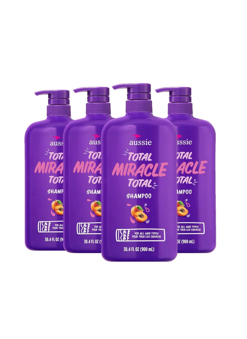 Aussie Total Miracle Shampoo, 30.4 Fluid Ounce, Pack of 4