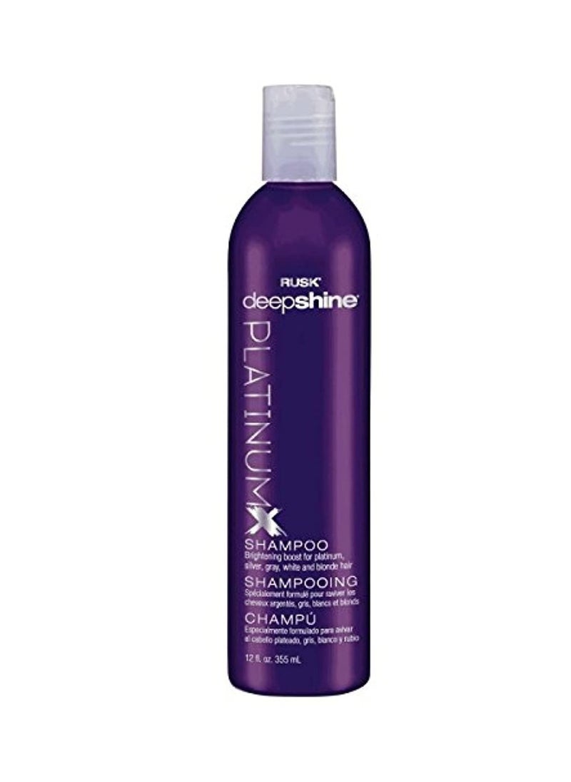 RUSK Deepshine Platinum Shampoo, 12 Oz, Gentle Cleansing Shampoo, Brightening Boost for Platinum, Silver, Gray, White, and Blonde Hair, Removes Yellows, Brightens Hair Color