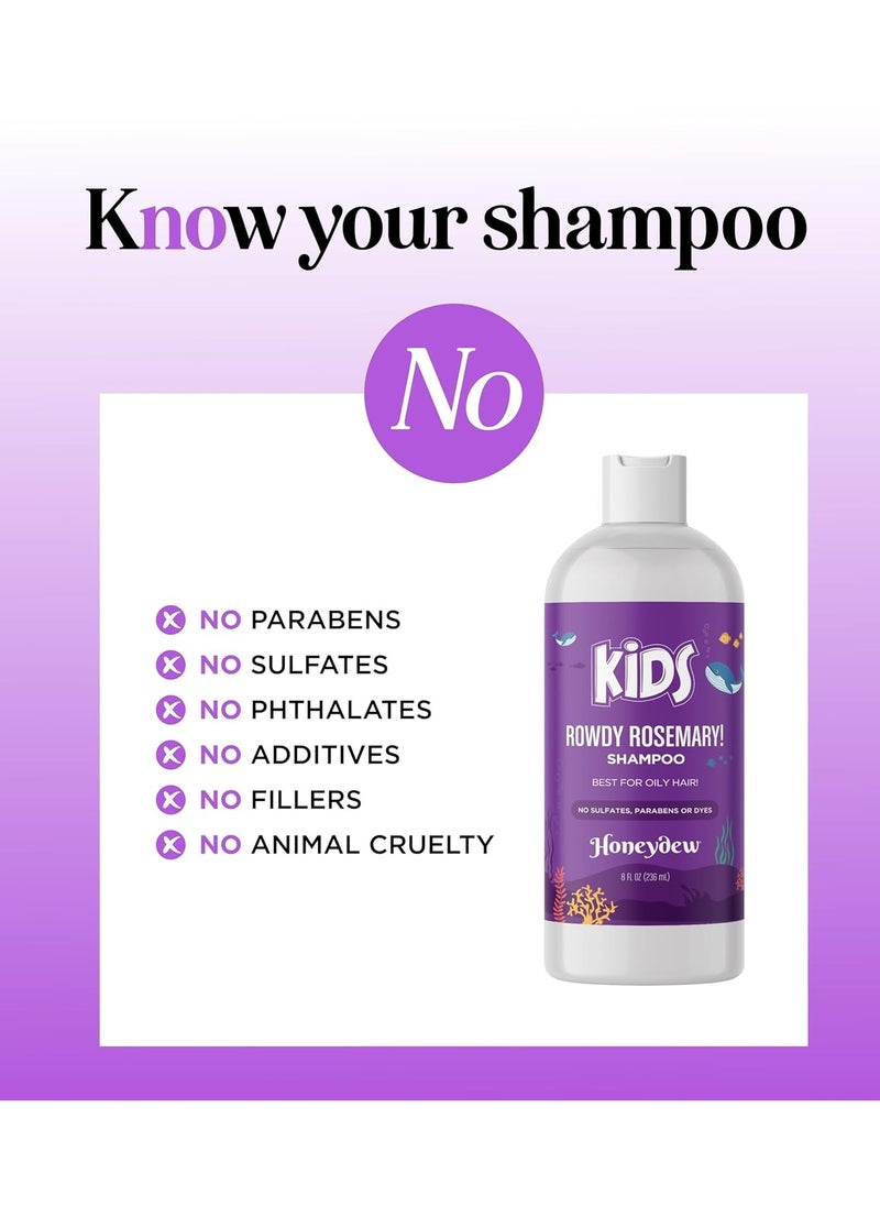 Deep Cleansing Shampoo for Kids - Paraben & Sulfate Free Kids Shampoo for Oily Hair and Scalp with Tea Tree and Rosemary Essential Oils - Gentle Nourishing Shampoo for Build Up Flakes and Dry Scalp