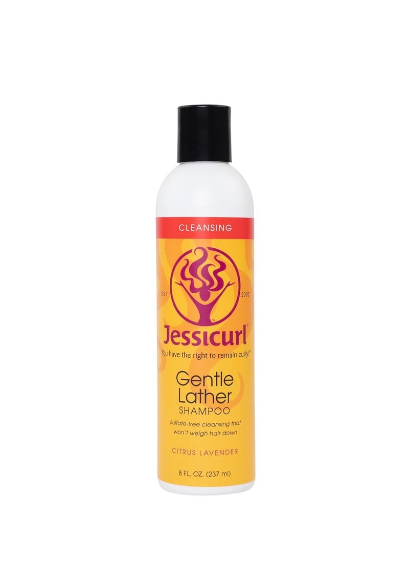 Jessicurl, Gentle Lather Shampoo, Citrus Lavender, 8 Fl oz. Cleansing Curly Hair Shampoo, Vegan, Sulfate Free Shampoo