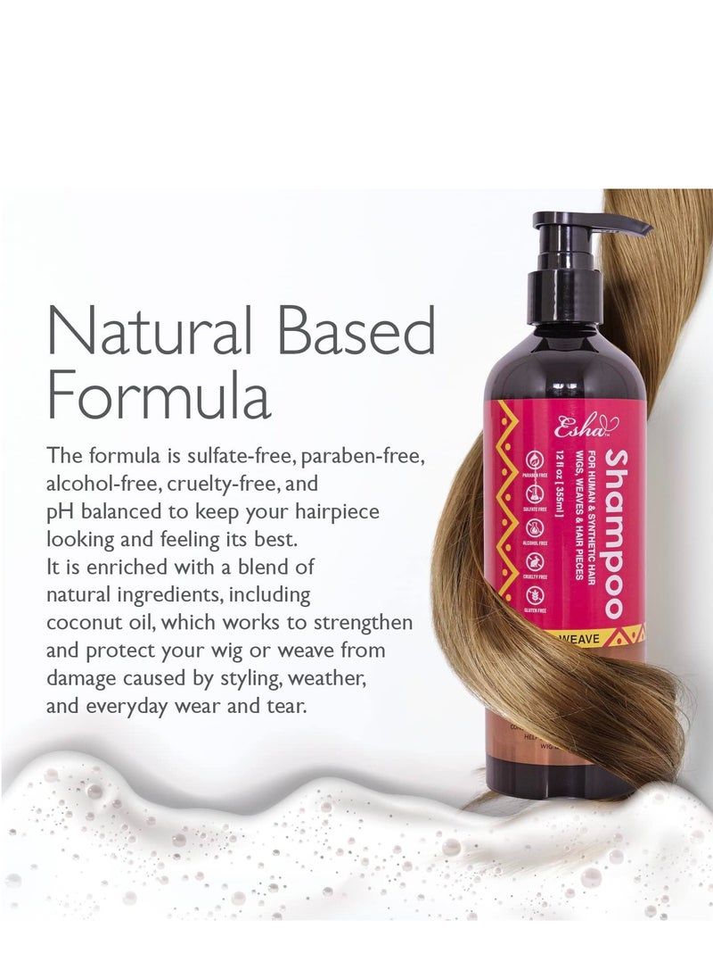 Esha Wig & Weave Revitalizing Shampoo | Restores & Renews | For Human & Synthetic Hair - (12 Oz.) (Large, 12, Fl Oz)
