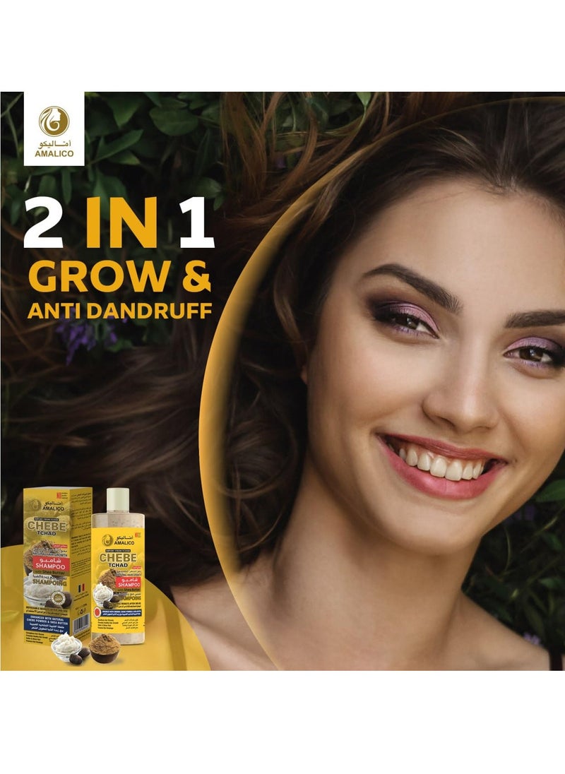 Sulfate Free Shampoo with Chebe Powder and Shea Butter (16.9 OZ) Hair Shampoo for Hair Growth and Anti-dandruff Shampoo