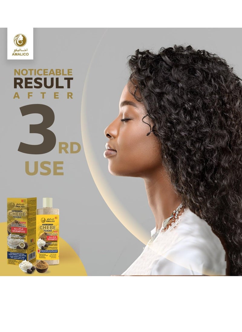 Sulfate Free Shampoo with Chebe Powder and Shea Butter (16.9 OZ) Hair Shampoo for Hair Growth and Anti-dandruff Shampoo