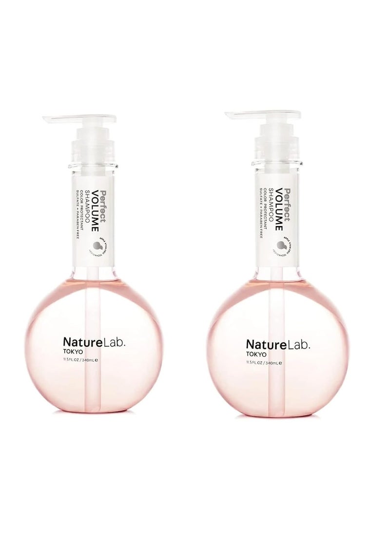 NATURELAB. TOKYO Perfect Volume Shampoo: Hair Volumizer, Build Lift, and Body to Flat, Fine, or Limp Hair I 11.5 FL OZ / 340ml (2 Pack)