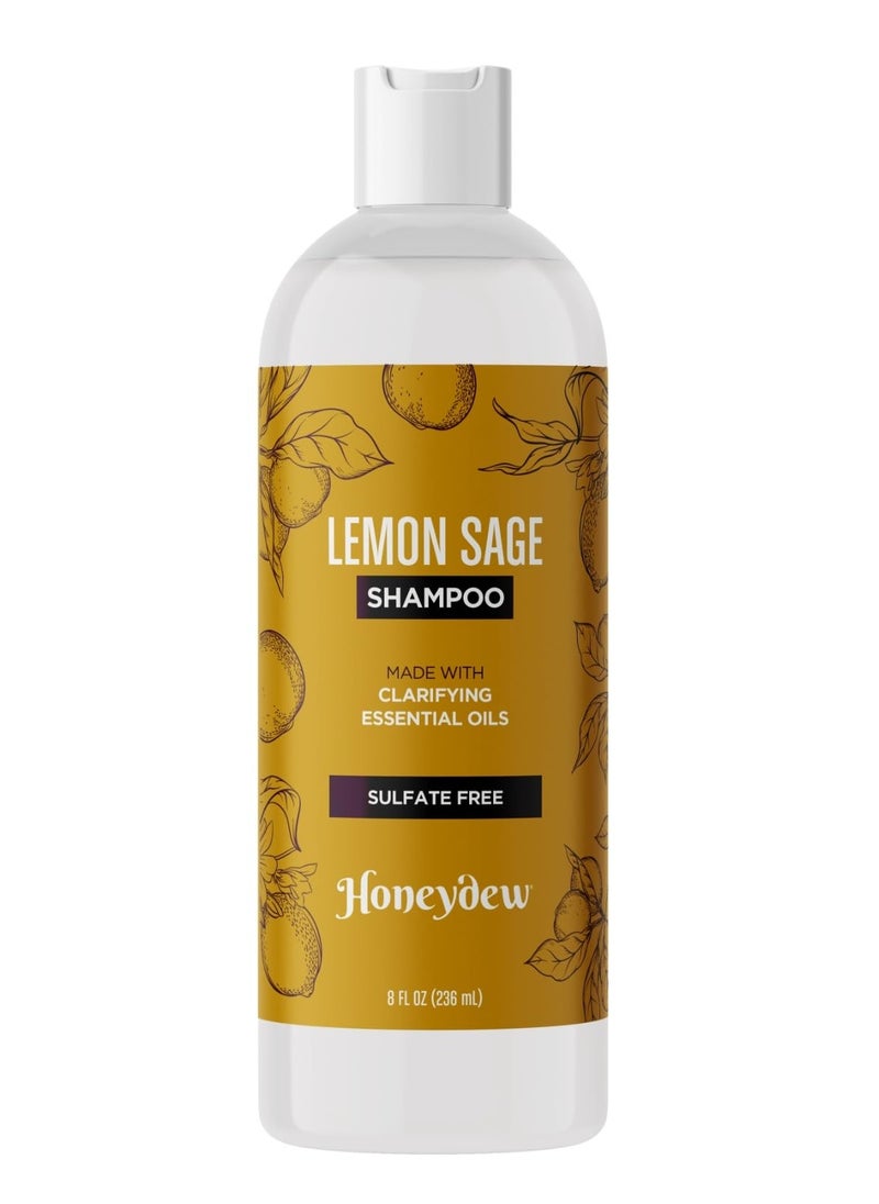 Lemon Sage Shampoo for Oily Hair - Sulfate Free Clarifying Shampoo for Build Up with Lemon Sage Keratin and Tea Tree Oil for Hair and Scalp Care - Deep Cleansing Rosemary Shampoo for Men and Women
