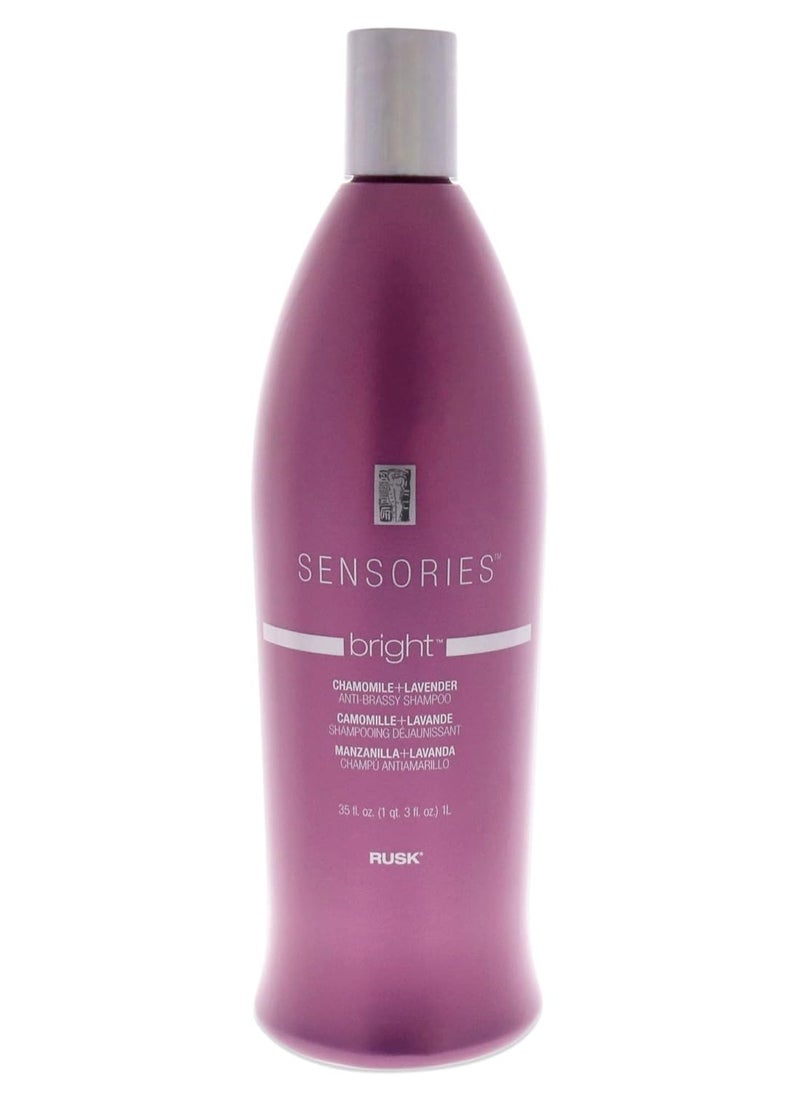 RUSK Sensories Bright Chamomile and Lavender brightening Shampoo, Color-Enhancing Conditioner Improves Color and Tone for, Dull Silver, Gray or White Hair, 35 fl. oz.