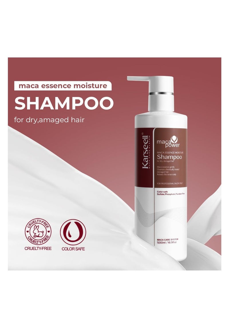 Karseell Argan Oil Shampoo for All Hair Types, Deep Repair Conditioning with Herbal Extracts, Moisturizing and Nourishing, Reduces Frizz and Flyaways, Enhances Curls, With Argan Oil Serum 50ml