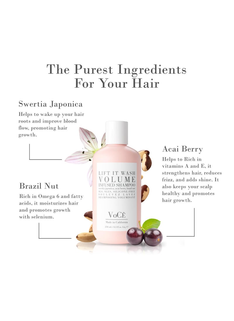 VoCÊ Haircare – Natural | Volume Shampoo - Wash | Volume Infused | Non-Toxic, Cruelty-Free, Vegan Haircare 250 ml