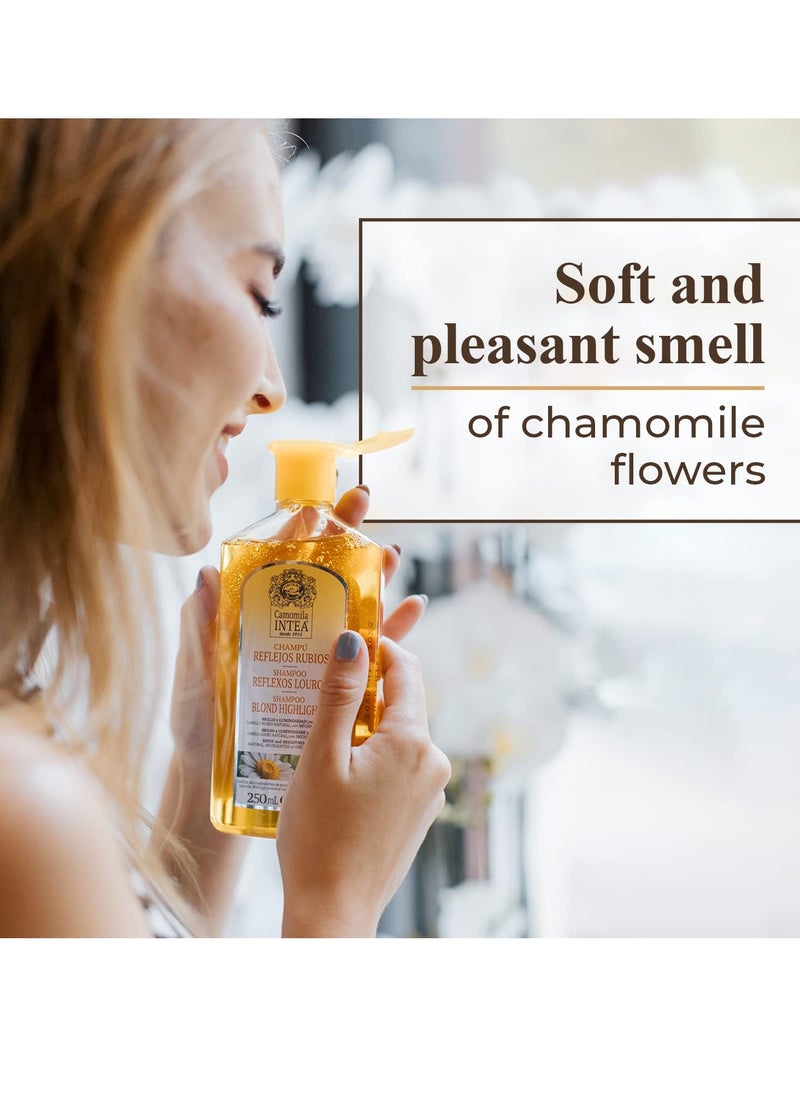 Intea Chamomile Shampoo - Premium Blonde Brightening Shampoo - Non-Ammonia, Easy Application for Natural or Dyed Hair - 8.5oz