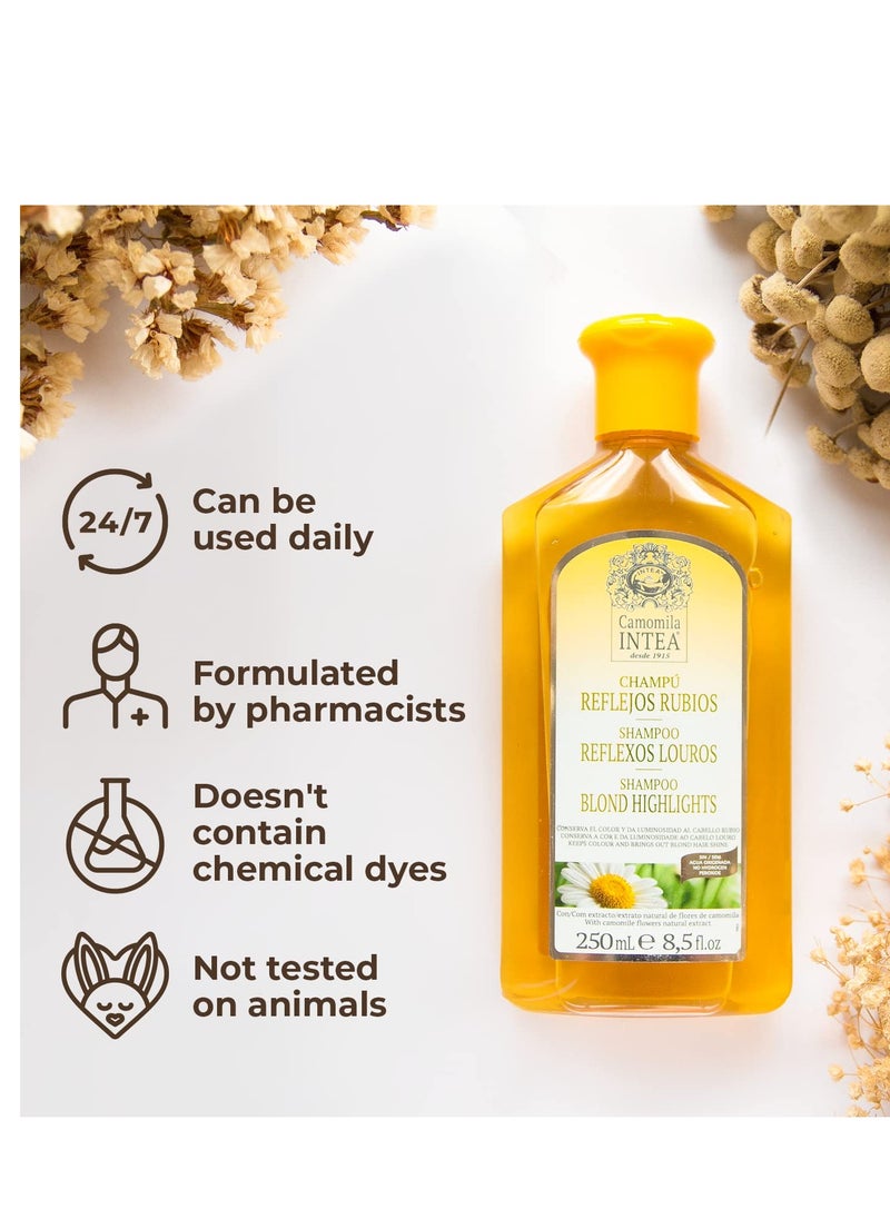 Intea Chamomile Shampoo - Premium Blonde Brightening Shampoo - Non-Ammonia, Easy Application for Natural or Dyed Hair - 8.5oz
