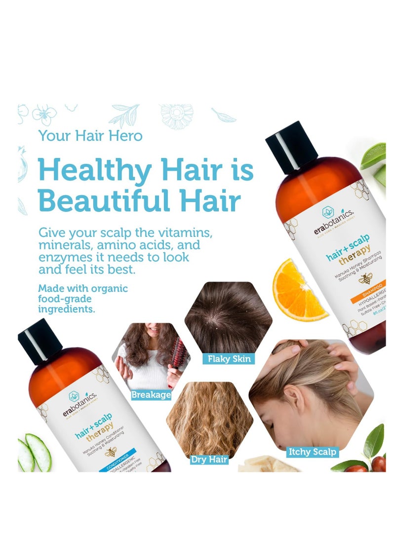 Era Organics Manuka Honey Dry Scalp Shampoo - Soothing and Moisturizing Shampoo for Dry Scalp and Damaged Hair - Family Friendly Sulfate Free Shampoo Treatment for Sensitive Skin