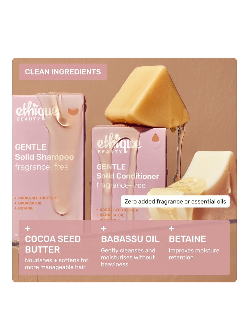 Ethique Gentle Unscented Shampoo Bar with Cocoa Butter - Plastic-Free, Cruelty-Free, Vegan, 3.88 oz