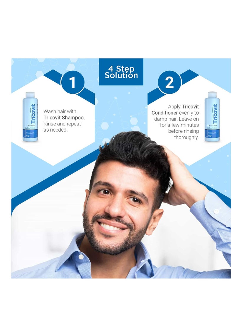 Tricovit Shampoo - Routine Hair Growth Shampoo For Thinning Hair - Promotes Stronger and Thicker Hair With Natural Active Ingredients - 8.4 oz