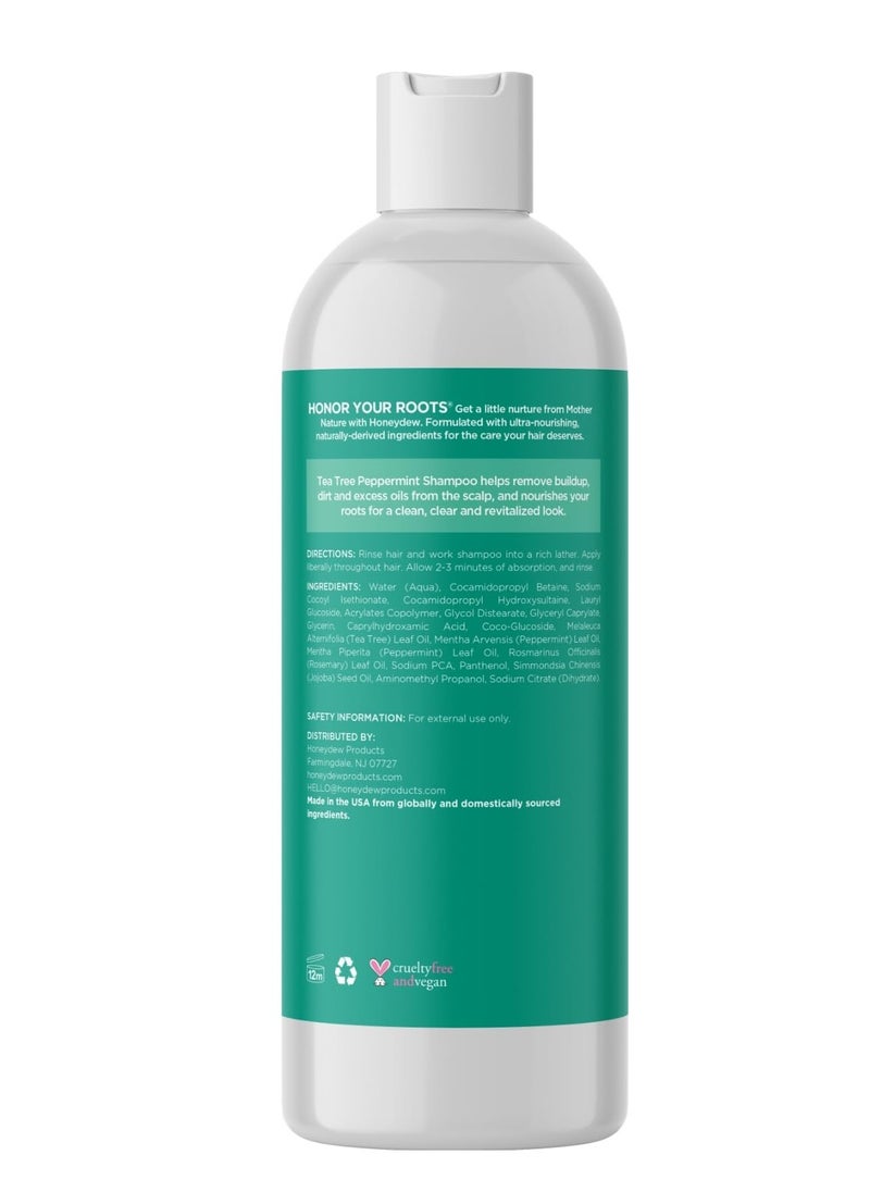 Invigorating Tea Tree Mint Shampoo - Rosemary Mint Shampoo for Oily Hair with Tea Tree Oil for Hair - Aromatherapy Clarifying Shampoo for Build Up Dry Scalp and Flakes with Essential Oils for Hair
