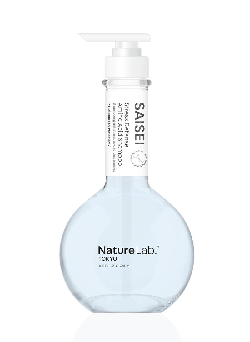 NATURELAB. TOKYO SAISEI Stress Defense Amino Acid Shampoo: Nourishing Cleansing for Stronger, Healthier Hair, 11.5 oz