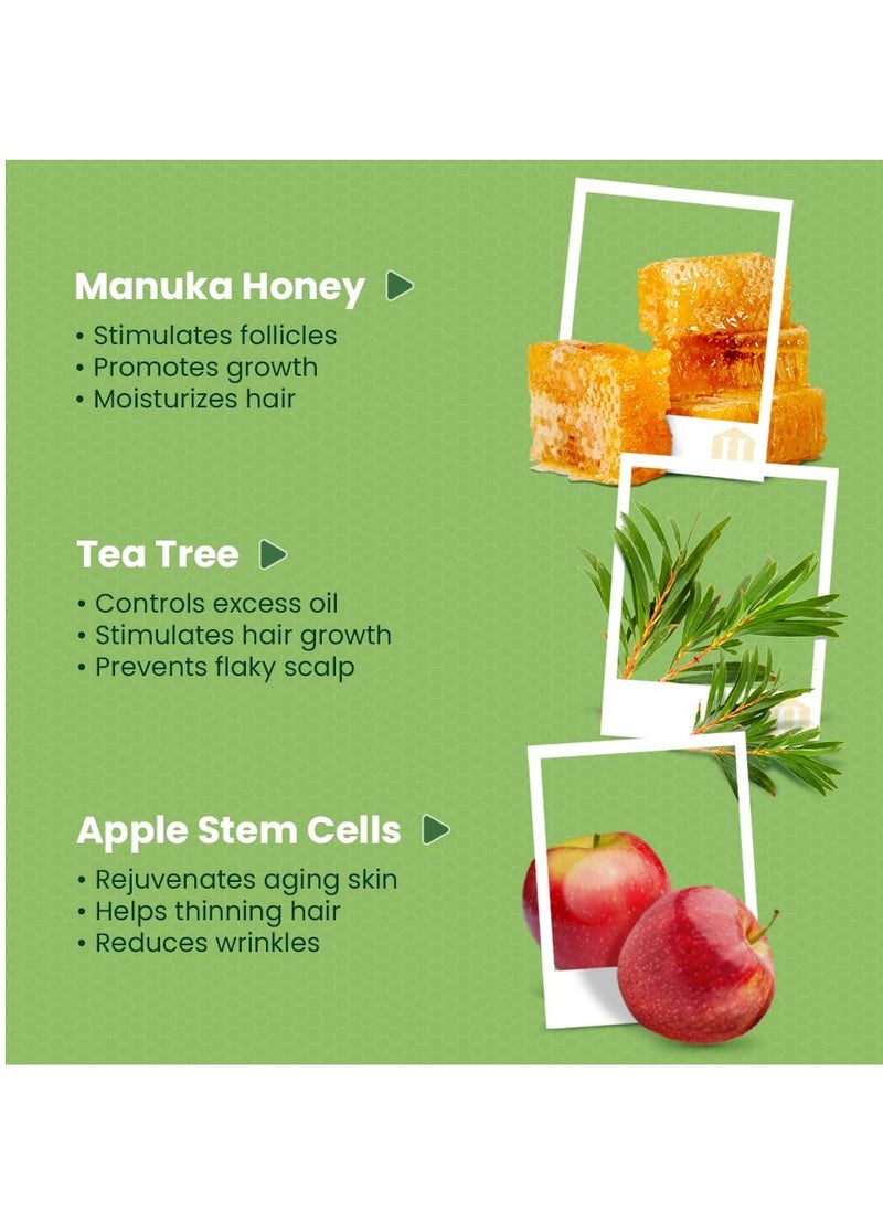 Organic Tea Tree & Mint Shampoo - Hydrating for Damaged, Itchy, Flaky Hair and Dandruff - Sulfate-Free