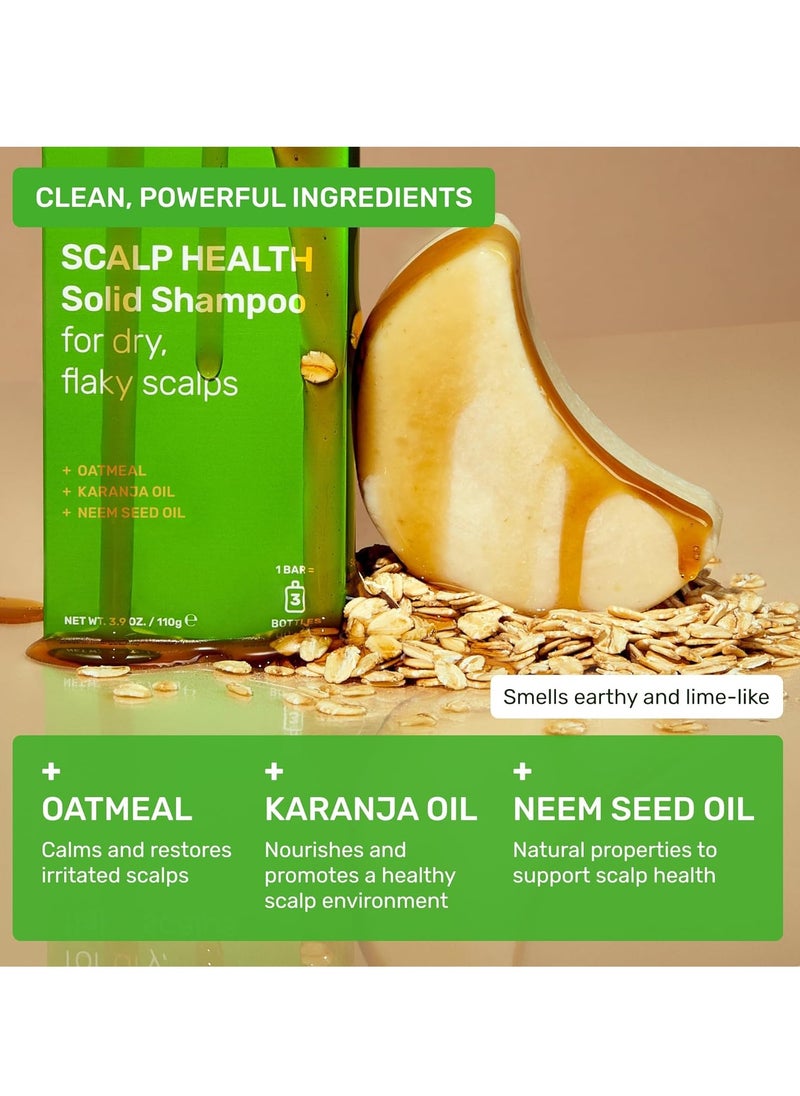 Ethique Scalp Health Shampoo Bar for itchy, dry, flaky scalps with Oatmeal - Plastic-Free, Vegan, Cruelty-Free, 3,88 oz