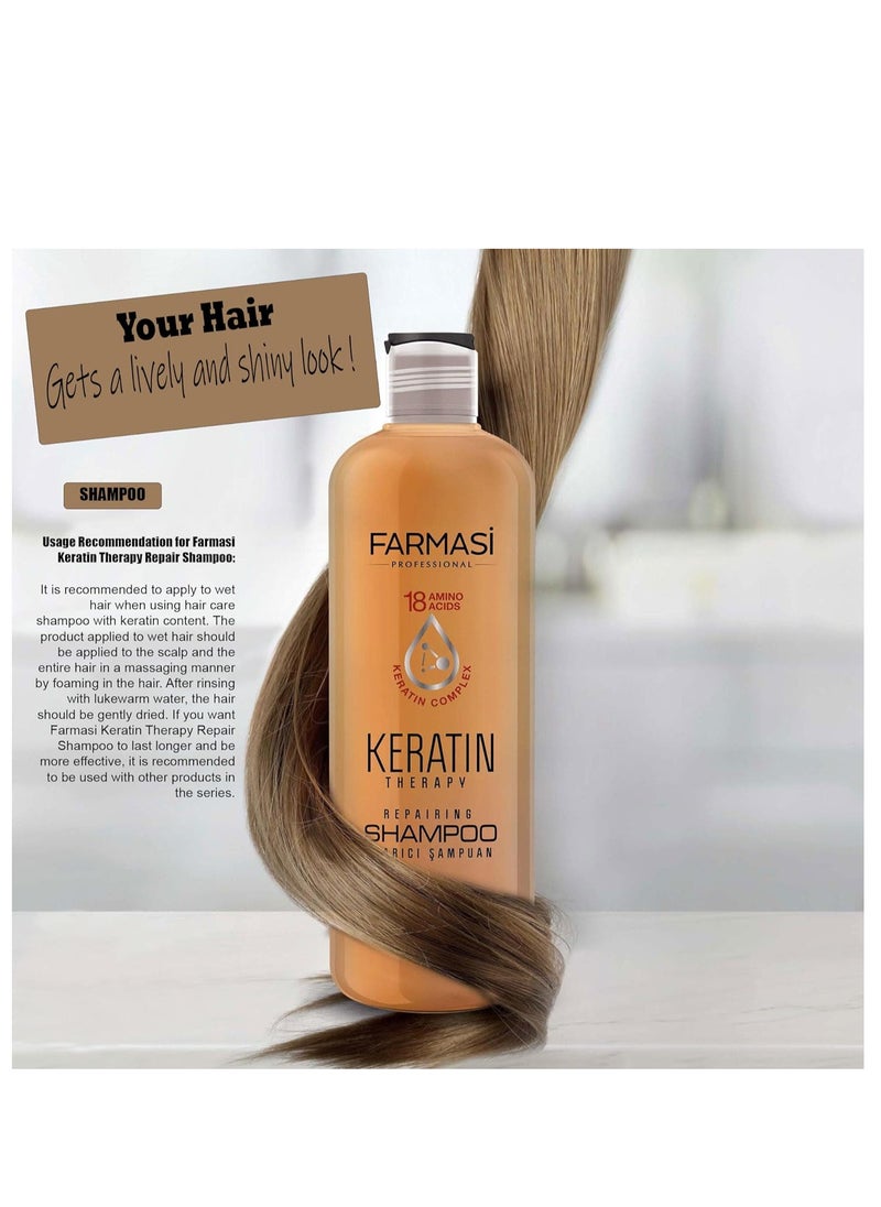 FARMASi Keratin Theraphy Repairing Shampoo for Dry and Damaged Hair 360 ml / 12.2 fl.oz