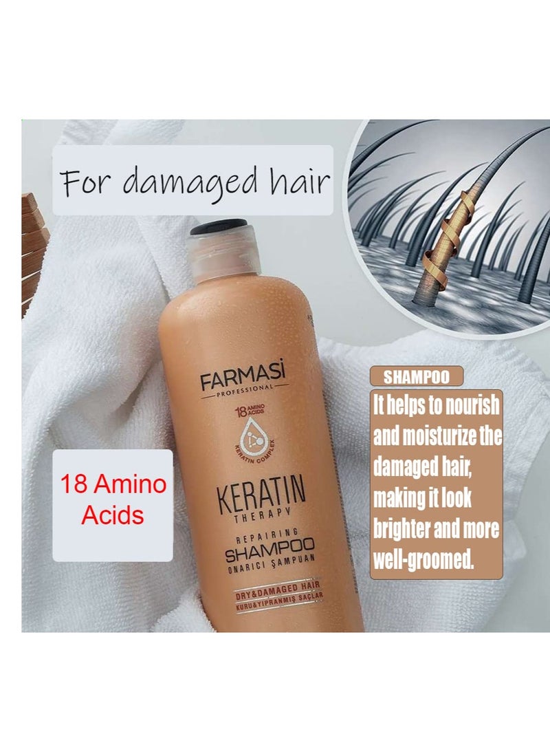 FARMASi Keratin Theraphy Repairing Shampoo for Dry and Damaged Hair 360 ml / 12.2 fl.oz
