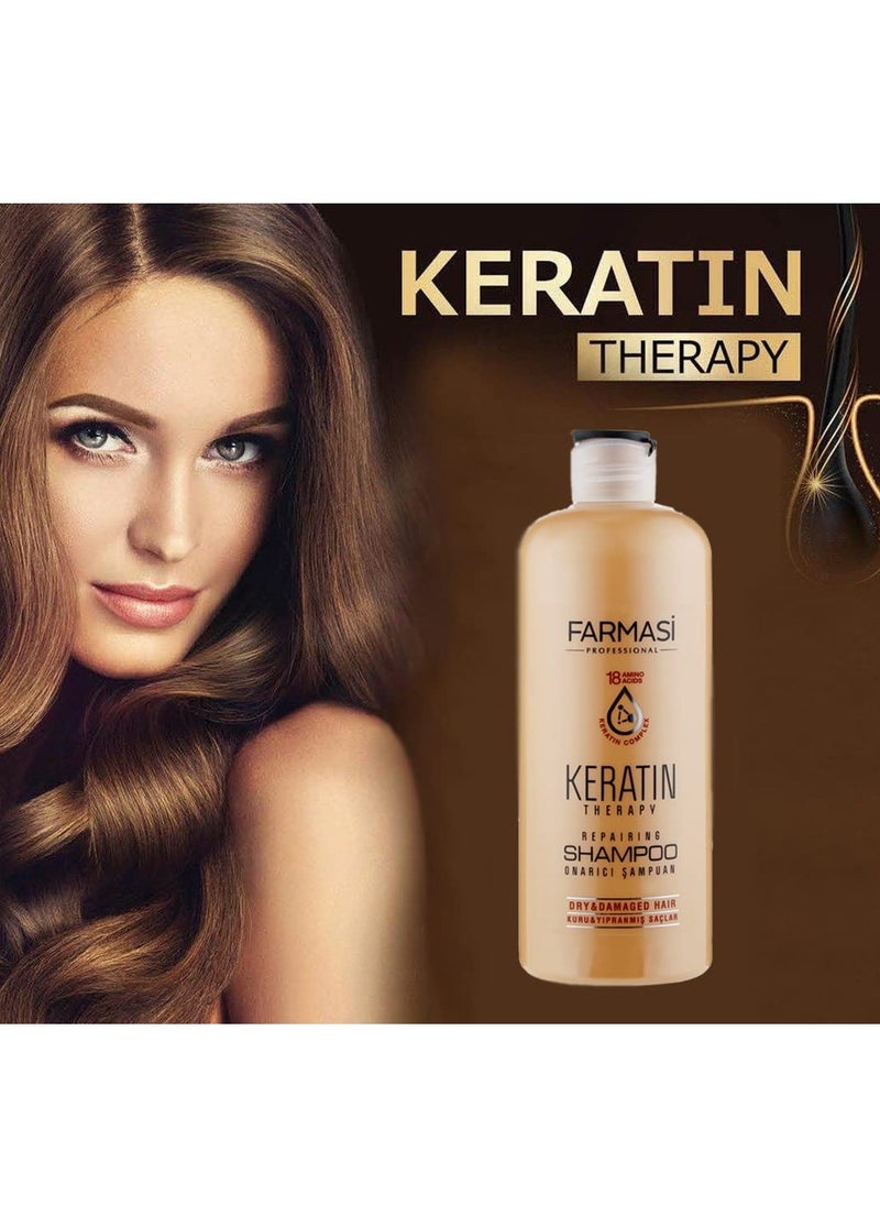 FARMASi Keratin Theraphy Repairing Shampoo for Dry and Damaged Hair 360 ml / 12.2 fl.oz