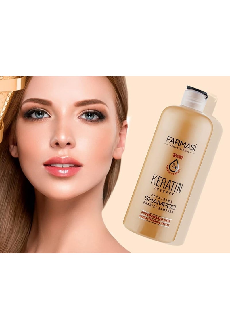 FARMASi Keratin Theraphy Repairing Shampoo for Dry and Damaged Hair 360 ml / 12.2 fl.oz