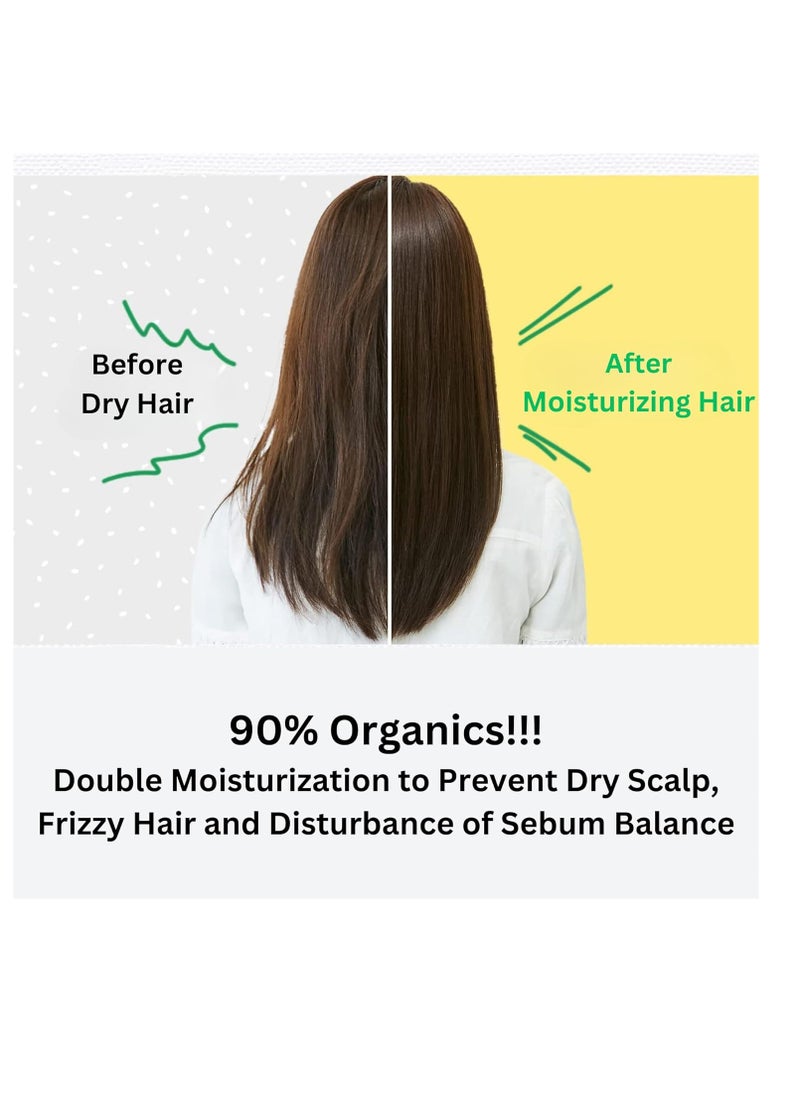 Moist Diane Natural & Organic Hair Shampoo with Pump, Hydrating Moisurizing Hair Shampoo for Dry, Damaged Hair, Sulfate & Silicon Free Japanese Haircare, Botanical Damage Repair 16.9 Fl Oz/500mL