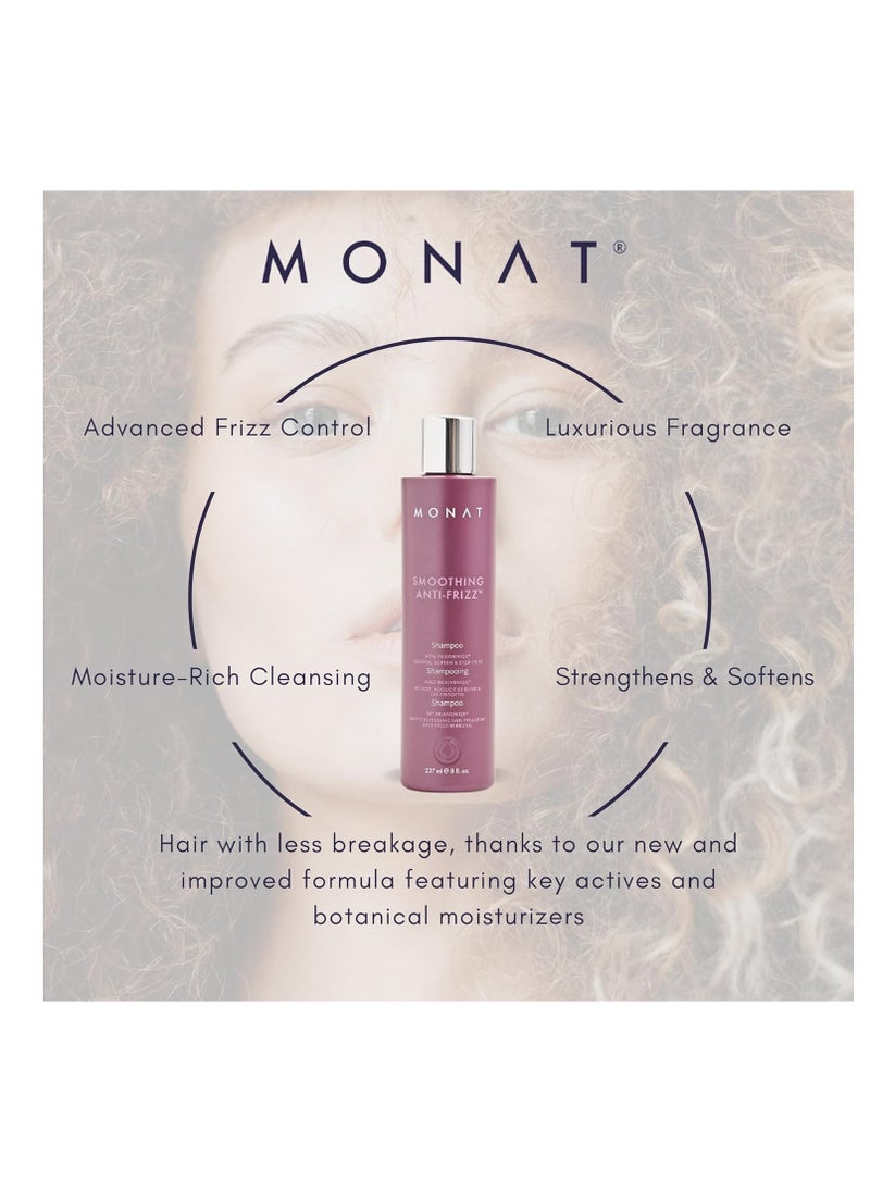 MONAT Smoothing Anti-Frizz™ Shampoo - Humidity Protection, Frizz Control with REJUVENIQE® & Tropical Butters, Velvety Fragrance, 237 ml (8 fl. oz.)