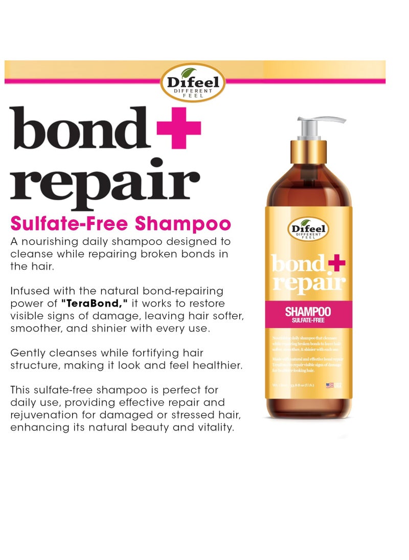 Difeel Bond & Repair Sulfate Free Shampoo 33.8 oz. - Restorative Bond Shampoo, Repairing Shampoo for Natural Hair