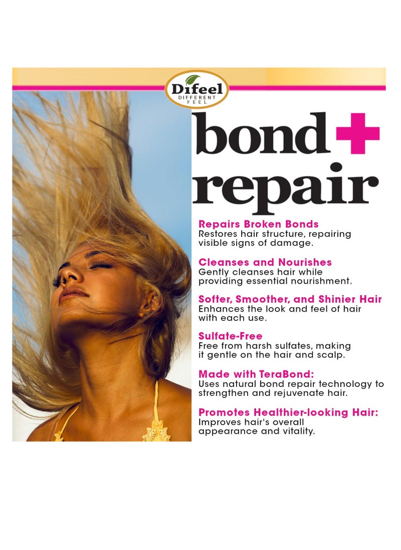 Difeel Bond & Repair Sulfate Free Shampoo 33.8 oz. - Restorative Bond Shampoo, Repairing Shampoo for Natural Hair