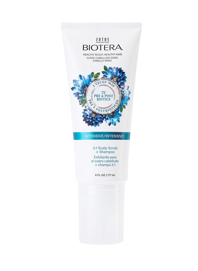 Biotera Intensives 2:1 Scalp Scrub + Shampoo | Vegan & Animal Test Free | Paraben & Sulfate Free | Color-Safe | 6 Fl Oz