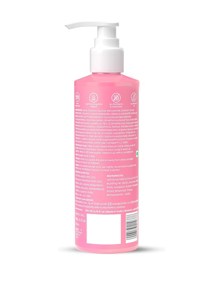 PLIX - THE PLANT FIX Hibiscus Bond Repair Advanced Shampoo for Damaged, Frizzy Hair - 200ml | Repair Hair Molecular Structure | FiberHance & Hibiscus Extract | Men & Women