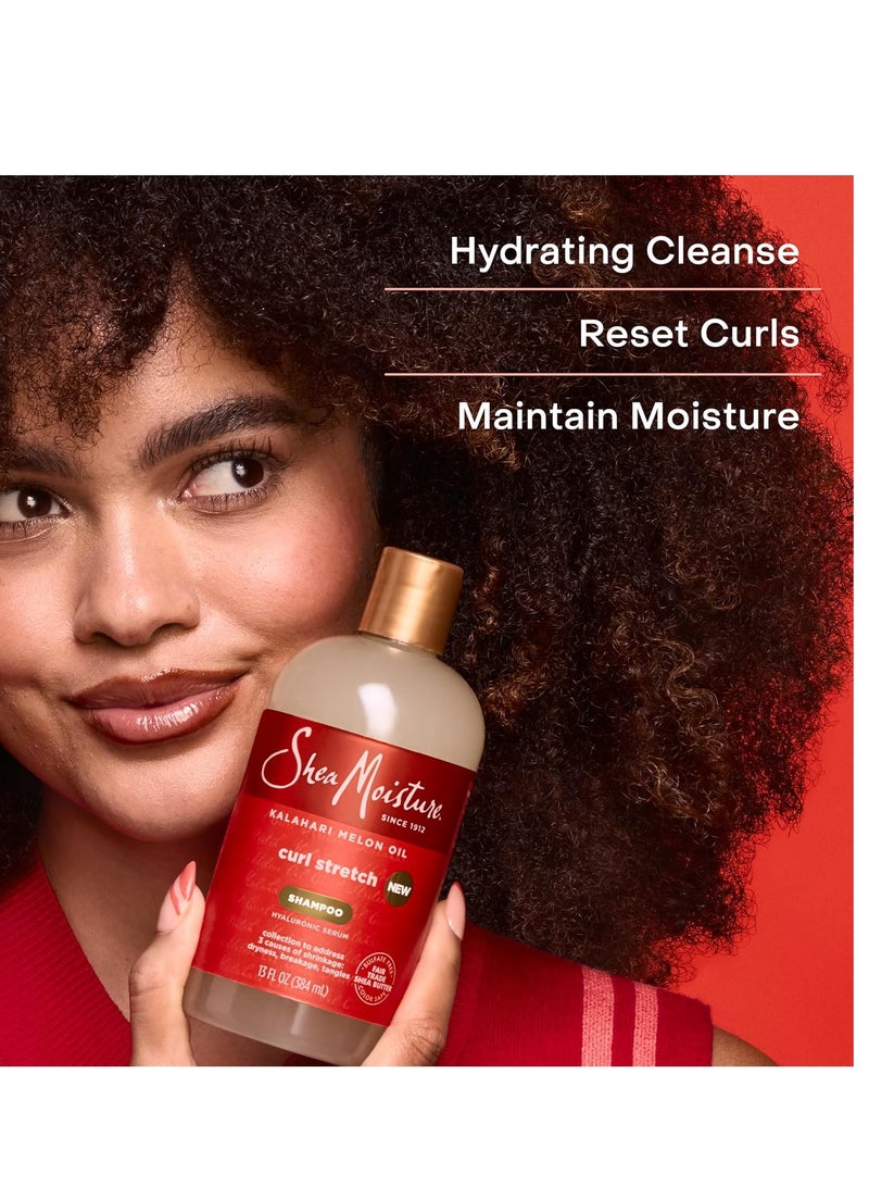 SheaMoisture Curl Stretch Shampoo Kalahari Melon Oil Infused with Hyaluronic Serum, Cleanses and Hydrates for Strong and Soft Curls, for Type 4 Hair 13 Fl Oz
