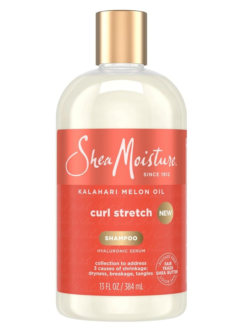 SheaMoisture Curl Stretch Shampoo Kalahari Melon Oil Infused with Hyaluronic Serum, Cleanses and Hydrates for Strong and Soft Curls, for Type 4 Hair 13 Fl Oz
